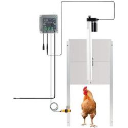 CO-Z 66W Automatic Chicken Coop Opener, Auto Chicken Door Opener and Closer, Electric Poultry House Door Motor Kit with Light Sensor, IR Sensor Safety Mechanism, Remote Controls for Smart Home Farms