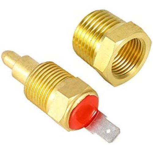 EVGATSAUTO Electric Engine Cooling Fan Thermostat Switch, Gold 185 to 175 Degree Electric Engine 3/8