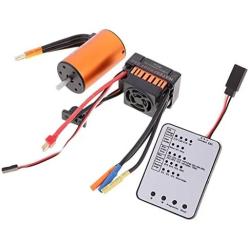 Vehicles-OCS 3660 3300KV Waterproof Brushless Motor + 60A ESC + LED Program Card Spare Parts Vehicles-OCS for 1/10 Remote Control RC Car