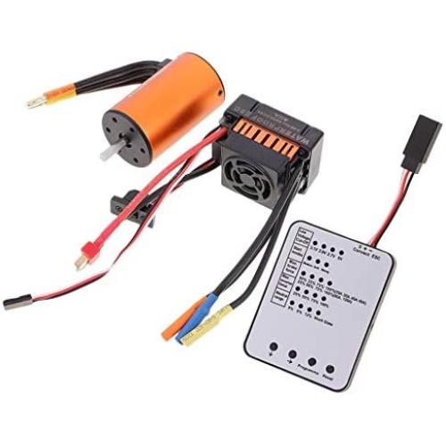 Vehicles-OCS 3660 3300KV Waterproof Brushless Motor + 60A ESC + LED Program Card Spare Parts Vehicles-OCS for 1/10 Remote Control RC Car
