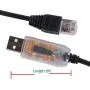 USB RS485 Servo Motor Console Cable for Estun Pronet (6FT, Transparent USB Housing(with 2 led Showing))