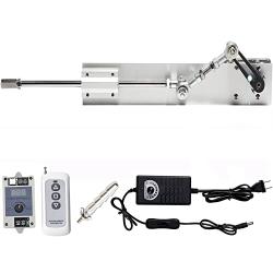 JQDML Reciprocating Linear Actuator 24V Adjustable Stroke 30-80mm 1.18-3.15 inch 120rpm Variable Speed with Remote Control, DC Power Adapter and End Connector