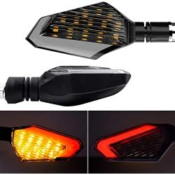 Acelane Motorcycle Led Turn Signal Lights Blinkers Front Rear Indicators 12V Universal Amber Red Lights for Motorbike Yamaha Scooter Harley Cruiser Honda Kawasaki BMW Suzuki (Pack of 2)