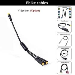 BAFANG Y Splitter 1T2 Extension Cable for Gear Sensor Brake Lever BBS01 BBS02B BBSHD Motor Kit Electric Bike Connector