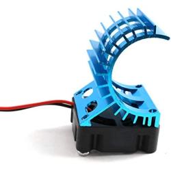 SQXBK Heatsink Blue Aluminum Heat Sink with Cooling Fan for 380 Motors Kit RC Car