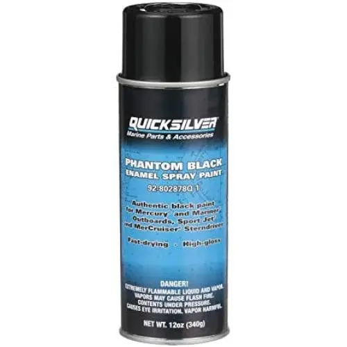 Quicksilver 802878Q1 Phantom Black - Gloss Enamel Spray Paint