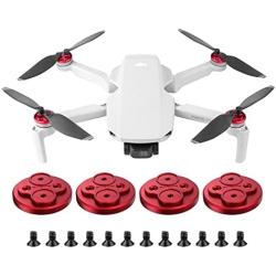 CZFRIEND Drone Accessory 4pcs Upgraded Aluminum Motor Cover Cap fit for DJI Mavic Mini 2/Mavic Mini se, Dustproof & Waterproof & Scratchproof Protection Mounts (Red for Mavic Mini 2/Mavic Mini se)