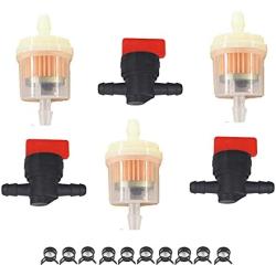 munirater 1/4 in Line Shut Cut Off Valve Clamp Fuel Gas Filter Replacement for Briggs & Stratton Yamaha Motorcycle Lawn Mower Tractor
