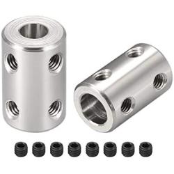 uxcell 6mm to 8mm Bore Rigid Coupling Set Screw L22XD14 Stainless Steel,Shaft Coupler Connector,Motor Accessories,2pcs