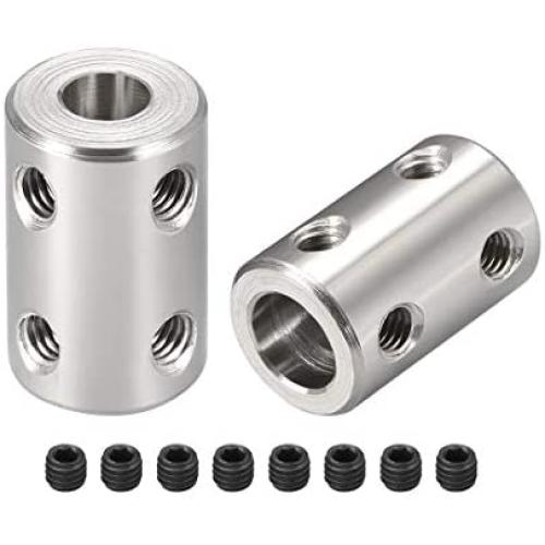 uxcell 6mm to 8mm Bore Rigid Coupling Set Screw L22XD14 Stainless Steel,Shaft Coupler Connector,Motor Accessories,2pcs
