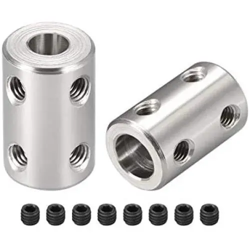 uxcell 6mm to 8mm Bore Rigid Coupling Set Screw L22XD14 Stainless Steel,Shaft Coupler Connector,Motor Accessories,2pcs