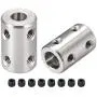 uxcell 6mm to 8mm Bore Rigid Coupling Set Screw L22XD14 Stainless Steel,Shaft Coupler Connector,Motor Accessories,2pcs