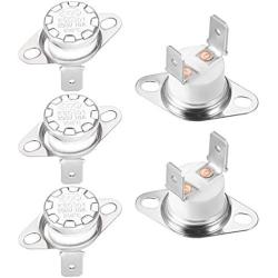 uxcell KSD301 Thermostat 250°C/482°F 10A Normally Closed N.C Adjust Snap Disc Temperature Switch for Microwave,Oven,Coffee Maker 5pcs