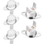 uxcell KSD301 Thermostat 250°C/482°F 10A Normally Closed N.C Adjust Snap Disc Temperature Switch for Microwave,Oven,Coffee Maker 5pcs