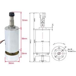 RATTMMOTOR ER11 Spindle Motor 300W Air-Cooled Spindle Motor 52mm 12-48VDC 12000RPM 400mN.m for DIY CNC Router Engraver Milling Machine