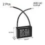 uxcell Ceiling Fan Capacitor CBB61 0.47uF 450V AC 2 Wires Metalized Polypropylene Film Capacitors 36.5x11x24.5mm for Water Pump Motor Generator, Pack of 2
