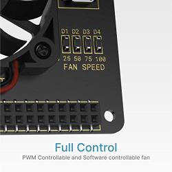 Argon Fan HAT for Raspberry Pi 4 | 40mm Fan with Power Button | PWM and Software Controllable | Easy Setup