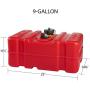 Scepter Marine 08667 Rectangular Fuel Tank - 9 Gallon, Red