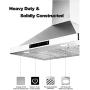 30 inch Wall Mount Range Hood 800CFM, with DC Motor, Stainless Steel Vent Hood with 6 Speeds Exhaust Fan, Convertible to Ducted and Ductless