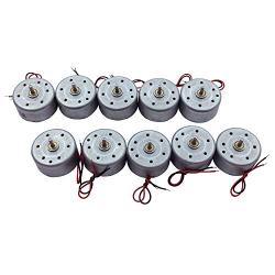 Bemonoc 10Pcs Micro DIY Toys Motor Type 300 1.5V-9V High Speed DC Motor for Solar Panel Wind Turbine Generator