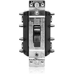 Leviton MS302-DS 30 Amp, 600 Volt, 2-Pole, Single-Phase Single Throw AC Manual Motor Controller, Suitable as Motor Disconnect, Non-Grounding - Black