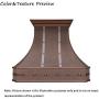 SINDA Light Hammered-Antique Copper Hand-Crafted Copper Kitchen Vent Hood, High-Quality Stainless Steel Hood Vent, 30