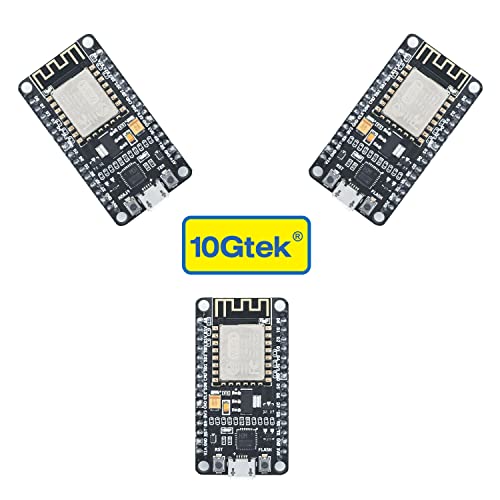 #10Gtek# ESP8266 ESP-12F NodeMcu Lua WiFi Module Connector Development Board, for Arduino IDE Micropython Pack of 3