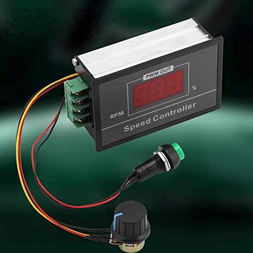 DC 6-60V 30A PWM DC Motor Speed Controller Speed Adjustable Stepless Governor Regulator Start Stop Switch for CNC Machine Tool Textile Printing