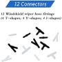 Windshield Washer Hose Kit, 4 Meter Washer Fluid Hose with 12 Pcs Hose Connectors, Suitable for Most Car Windshield Washer Tubing
