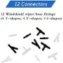 Windshield Washer Hose Kit, 4 Meter Washer Fluid Hose with 12 Pcs Hose Connectors, Suitable for Most Car Windshield Washer Tubing