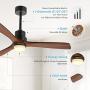 WERBUY Wood Ceiling Fans with Lights Remote Control, 52