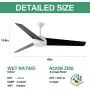 Homeybuff Ceiling Fan with Lights Remote Control, 60-Inch, DC Motor,6 Speed, Frosted Glass (3 Blades), Dimmable LED Light