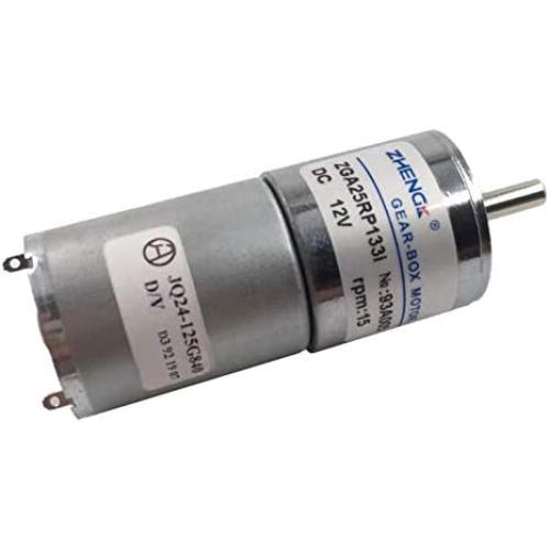 MotoRong 5 PCS ZGA25RP 12V 24V Central Shaft High Torque BLDC Gear Electrci Motor (12V, 15rpm)