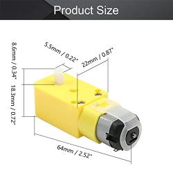 Fielect 2Pcs DC Electric Motor 3-6V TT Motor 1:120 Gear Motor Dual Shaft for Arduino Smart Car Robot Toys Cars Chassis Models Vibration Products (I Shape)