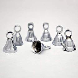 One Dozen 1.5 Inch High Silver Bells Wedding Motorcycle Chrome Plated Brass Bells