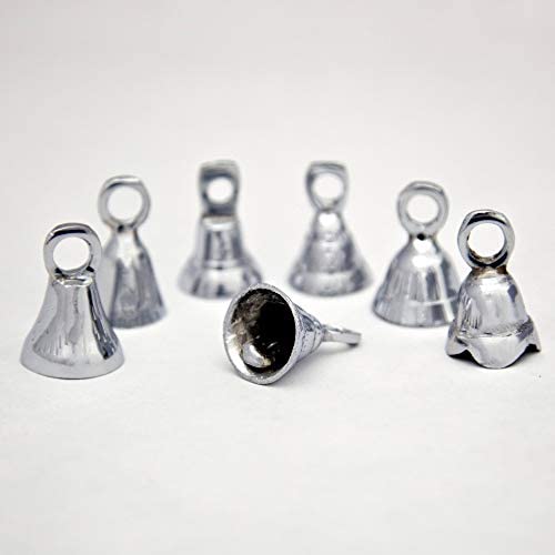 One Dozen 1.5 Inch High Silver Bells Wedding Motorcycle Chrome Plated Brass Bells