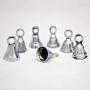 One Dozen 1.5 Inch High Silver Bells Wedding Motorcycle Chrome Plated Brass Bells
