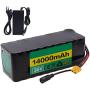 Wnicek 36V 14000mAh E-Bike Lithium Battery 14AH 10S 5P Rechargeable Battery Pack Fit for 200W 300W 350W 500W Motor with Charger and BMS