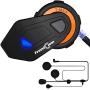 ILM Motorcycle Bluetooth Headset 6 Riders 1000M Helmet Communication Intercom System Hard Soft Cabel Mic Speakers with FM Radio for Motocross Motor Bike Skiing Model-T-MAX