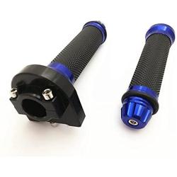 Motorcycle Hand Grips with Twist Throttle Handle Controller CNC Aluminum & Soft Rubber Handlebar Universal for 7/8