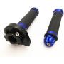 Motorcycle Hand Grips with Twist Throttle Handle Controller CNC Aluminum & Soft Rubber Handlebar Universal for 7/8
