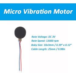 AEDIKO 30pcs 10mmx3mm Mini Vibration Motors DC 3V 12000RPM Self Adhesive Flat Coin-Button Motors for Mobile Cell Phone Pager Tablet Household Appliances