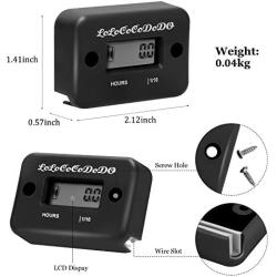 LoLoCoCoDoDo HM1 Inductive Hour Meter for Gas Engine Lawn Mower Dirt Bike Motorcycle Motocross Snowmobile Karting Marine ATV Boat Outboard Motor Generator Waterproof Hour Meters