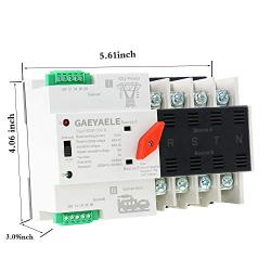 GAEYAELE W2R Mini ATS 4P Automatic Transfer Switch Controller Electrical Type ATS Max 100A 4POLE (W2R-4P 100A)