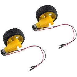 2 Sets TT DC Gearbox Motor 3-6V Gear Motor with Tire Wheel for Arduino Smart Car Robot