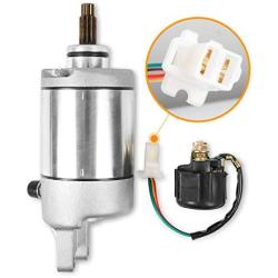 TRX300 Starter Motor 31200-HC4-033 w/Solenoid Relay Compatible with Honda FourTrax 250 300 TRX300 TRX300FW 250ES Big Red, Replaces SMU0028 31200-HA0-774 SM13213 128000-4400