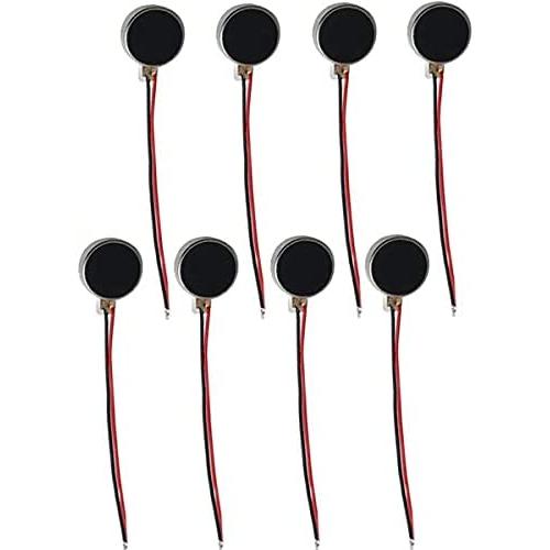 10mmx2.7mm Mini Tiny Vibration Motors 1.5V 3V Flat Coin Button-Type Micro DC Vibrating Motor for Mobile Phone Cell Phone Tablet Pager -（8PCS）