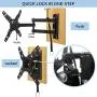 KDG RV TV Mount for Most 13-45 inch TV, Lockable RV TV Wall Mount for Camper Trailer Motor Home, Full Motion Wall Mount Bracket, Swivel Tilt Extension Rotation, Max VESA 200x200mm, up to 55lbs (Black)
