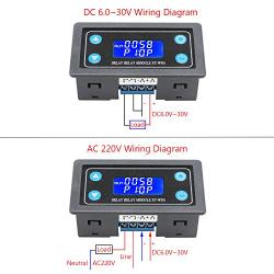 Delay Relay Module, DROK DC 6-30V Timer Relay 12V 24V 0.01s-9999min 50mA Digital Timer Cycle Delay Switch Module AC 220V Power On-Off Controller with LCD Display Switch Button Case