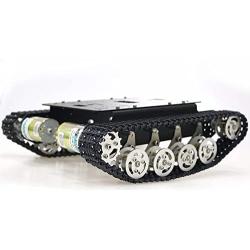 Professional Smart Shock Absorbing Robot Tank Car Chassis Kit with 2pcs DC Motors, Remote Control STEAM Robotic Platform Model for Obstacle Avoidance for Arduino Raspberry Pi DIY STM32 Microbit Python